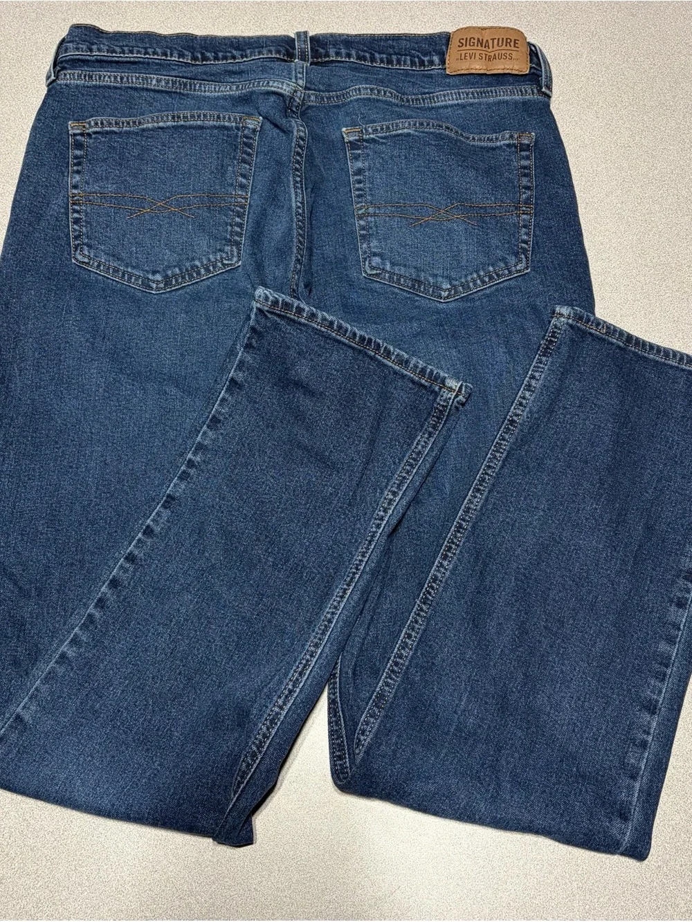 Signature by Levi Strauss Athletic Fit Mens Jeans Dark Wash Navy Blue 36x34